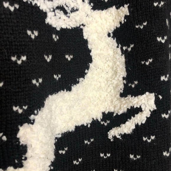 RARE J. JILL Fair Isle Christmas Wool Reindeer Sweater Zip Cardigan SP Holiday - Picture 5 of 8